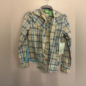 NWT Industry plaid blouse size M